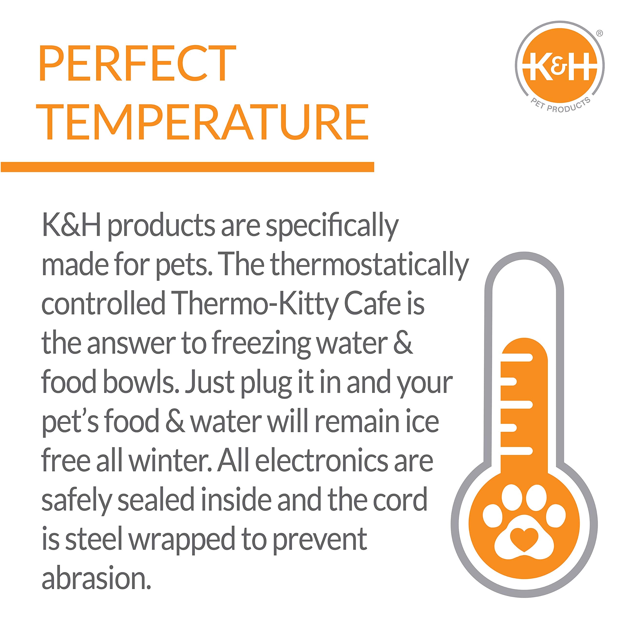 K&H Thermo-Kitty Café uso doble para agua y comida.