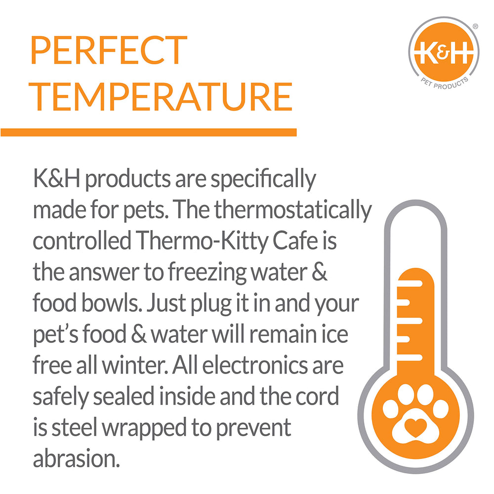 K&H Thermo-Kitty Café uso doble para agua y comida.