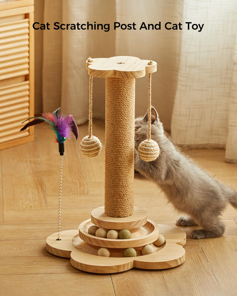 Ideal para múltiples gatos, permite juego compartido en casa.