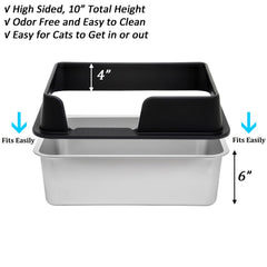 Kichwit caja de arena acero inoxidable superficie suave para raspar