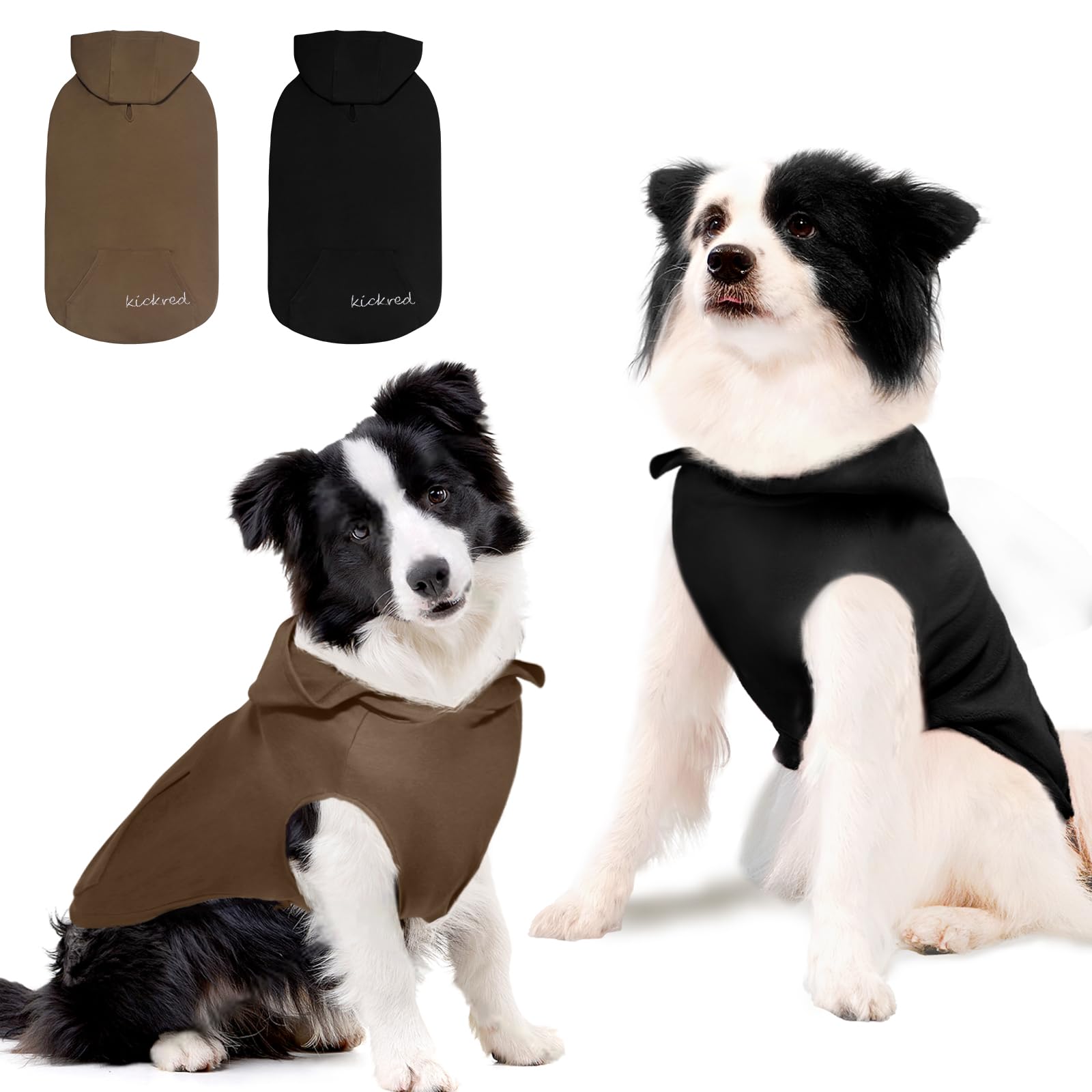 Kickred sudadera canina básica con capucha suave para comodidad diaria.