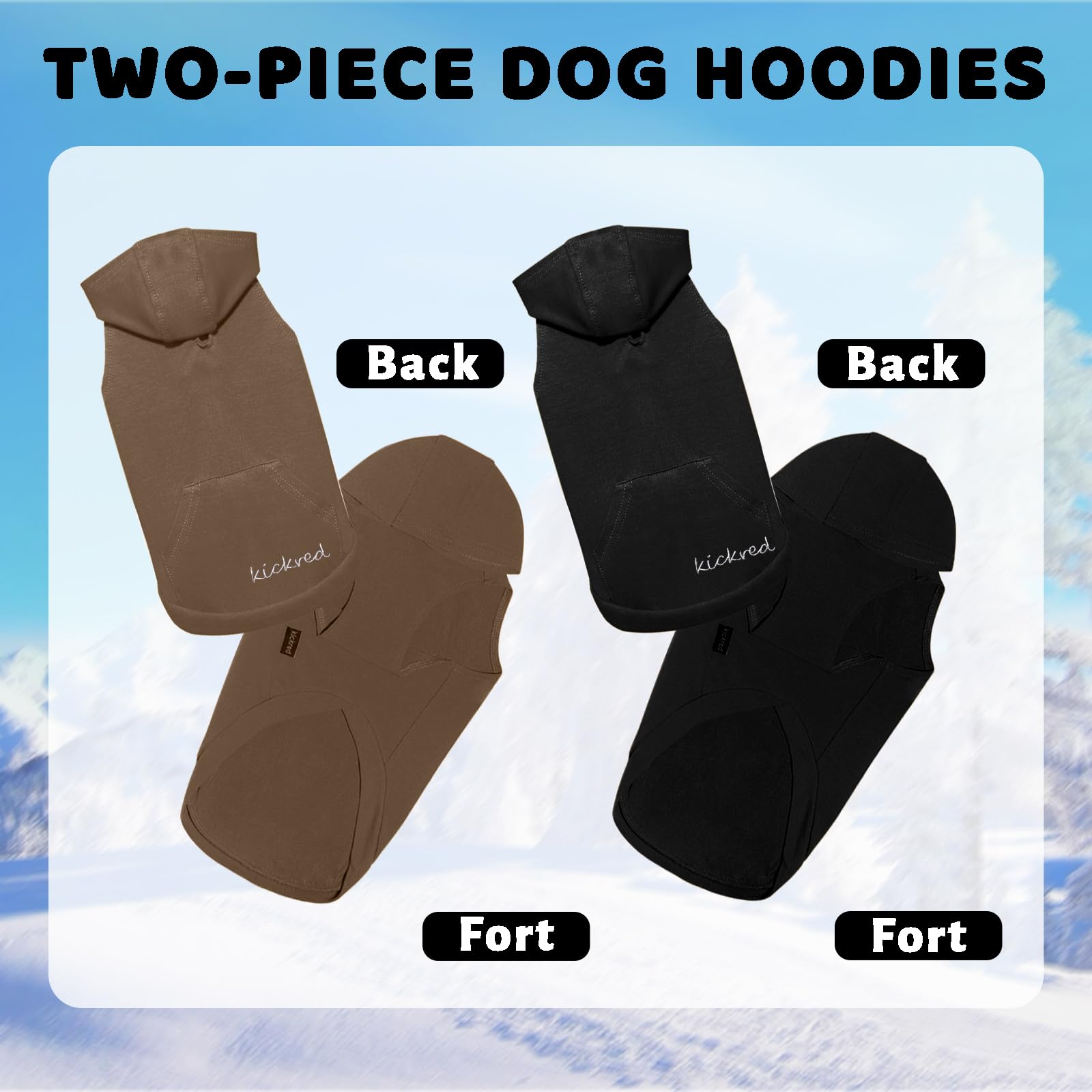 Kickred sudadera canina con bolsillo canguro para guardar golosinas pequeñas.