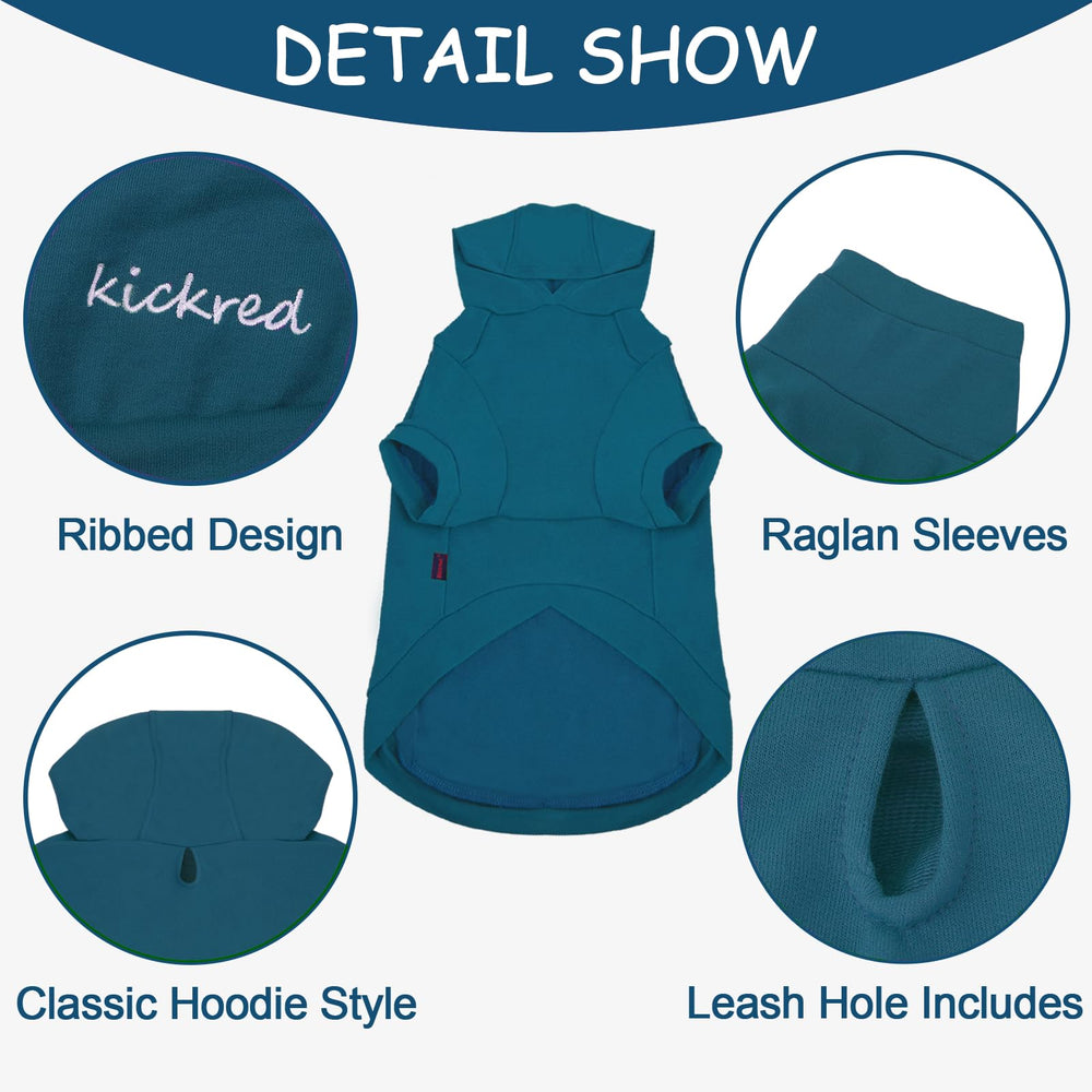Sudadera Kickred para perro en algodón azul oscuro, estilo y calidez para paseos.