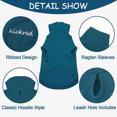 Sudadera Kickred para perro en algodón azul oscuro, estilo y calidez para paseos.