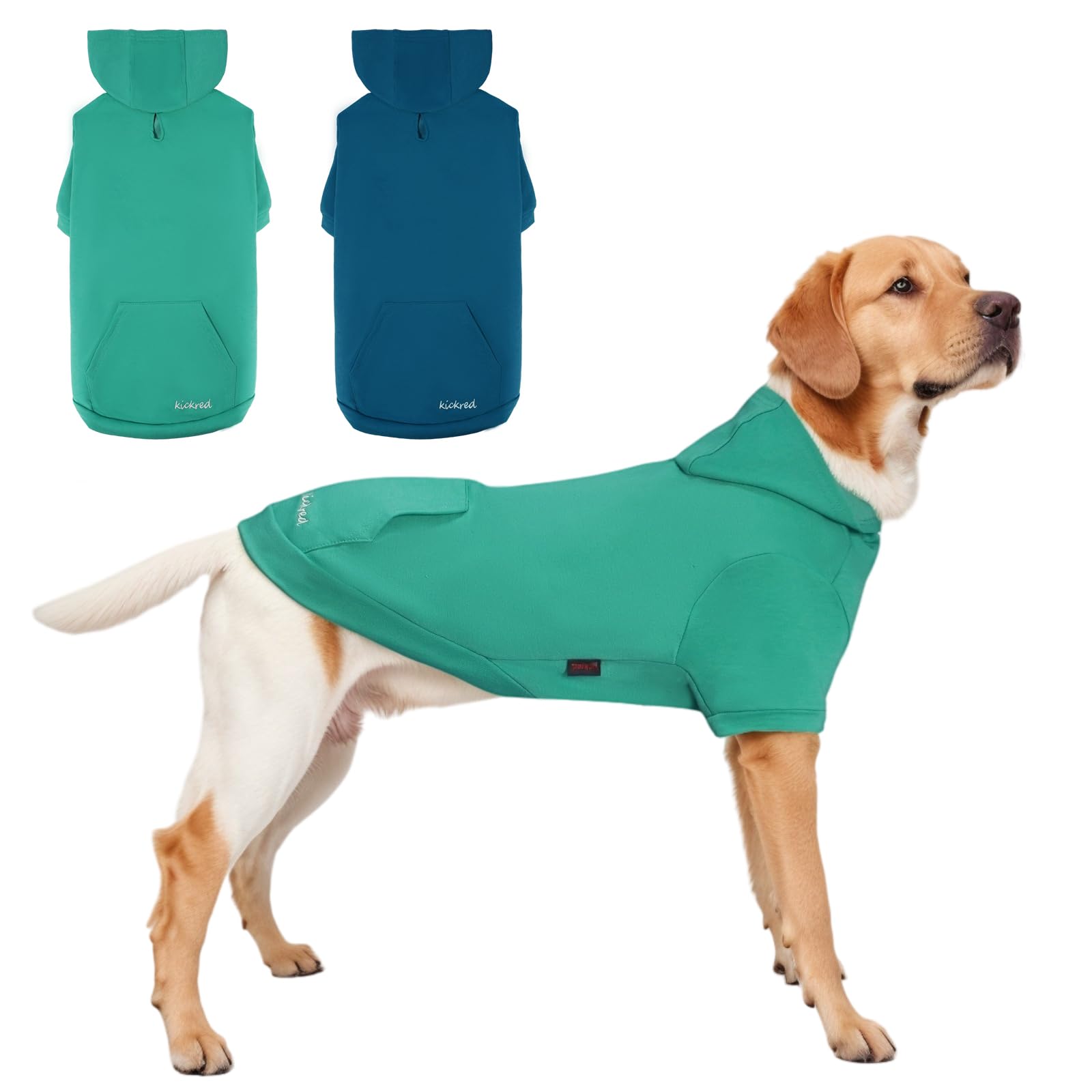Sudadera Kickred para perro básica de algodón en turquesa, comodidad diaria.