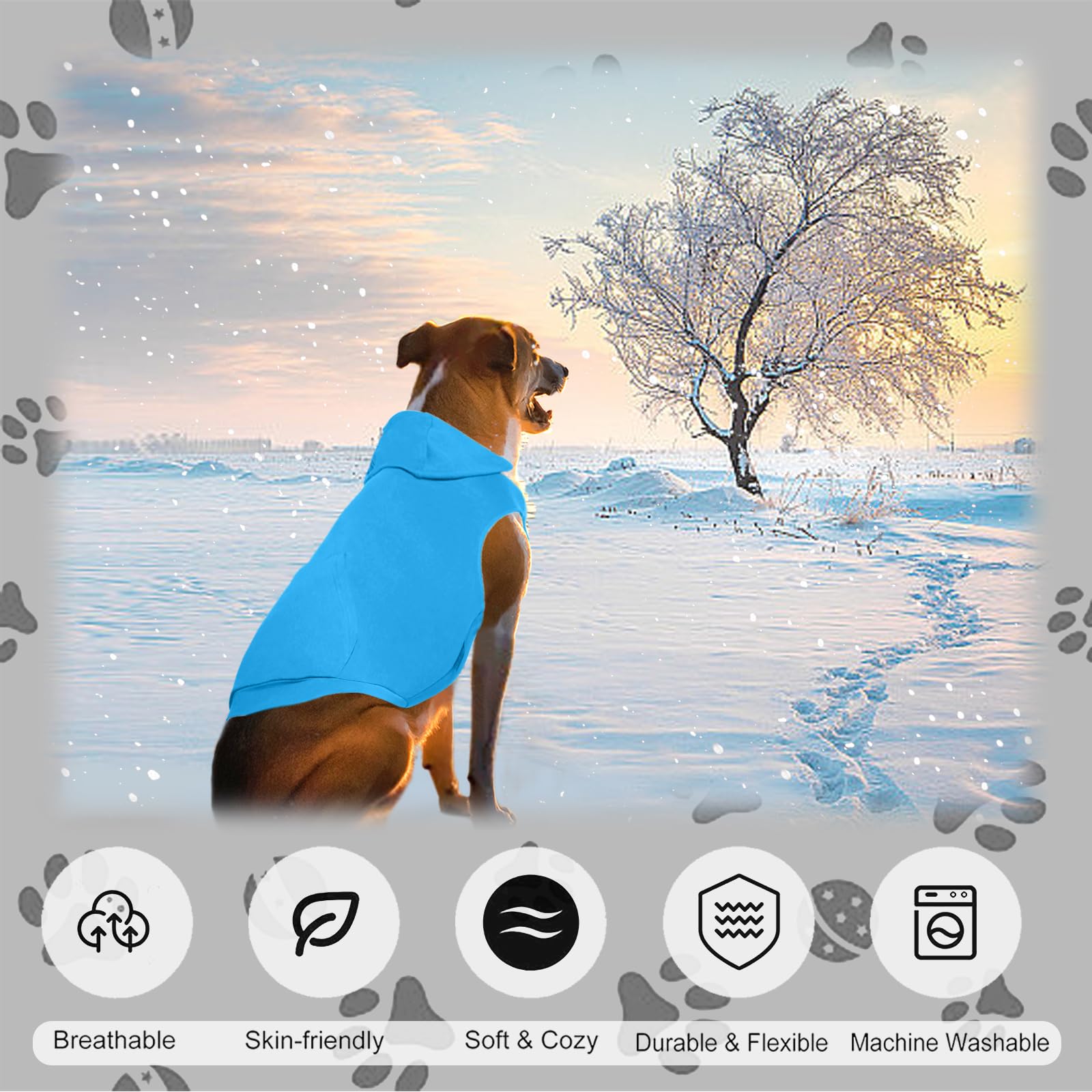 Kickred sudadera para perro bolsillo frontal práctico para paseos.