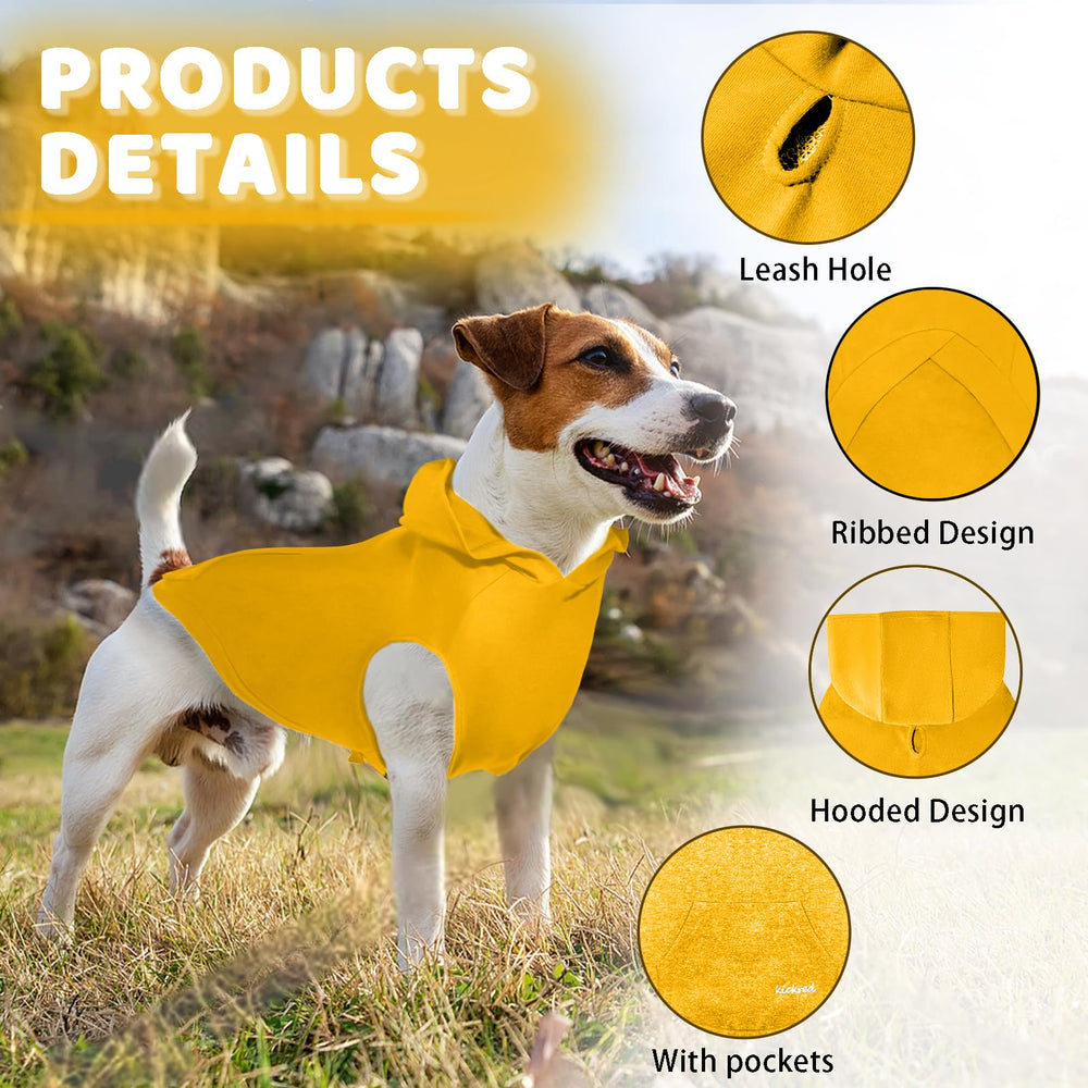 Kickred sudadera para perro capucha, mantiene la cabeza abrigada durante salidas.