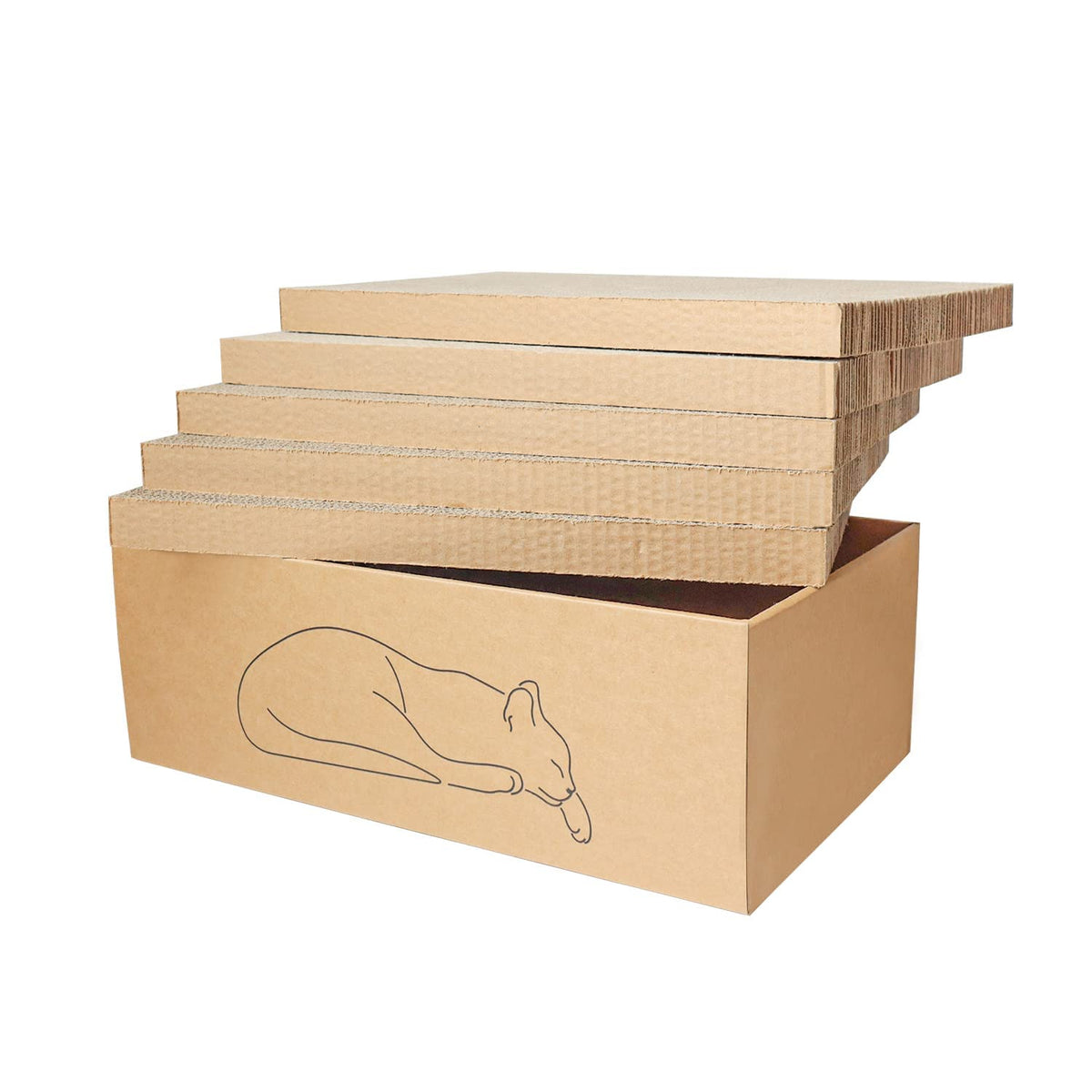 Kidding Pets caja-rascador-gato con tapa, tamaño ampliado para juego y descanso.