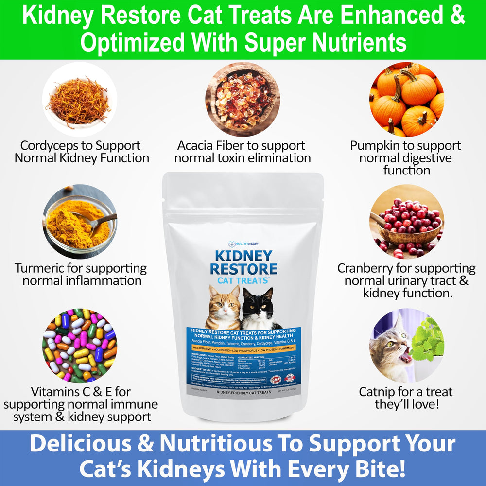 Trozo de golosina Kidney Restore de atún para gatos, premio renal delicioso.