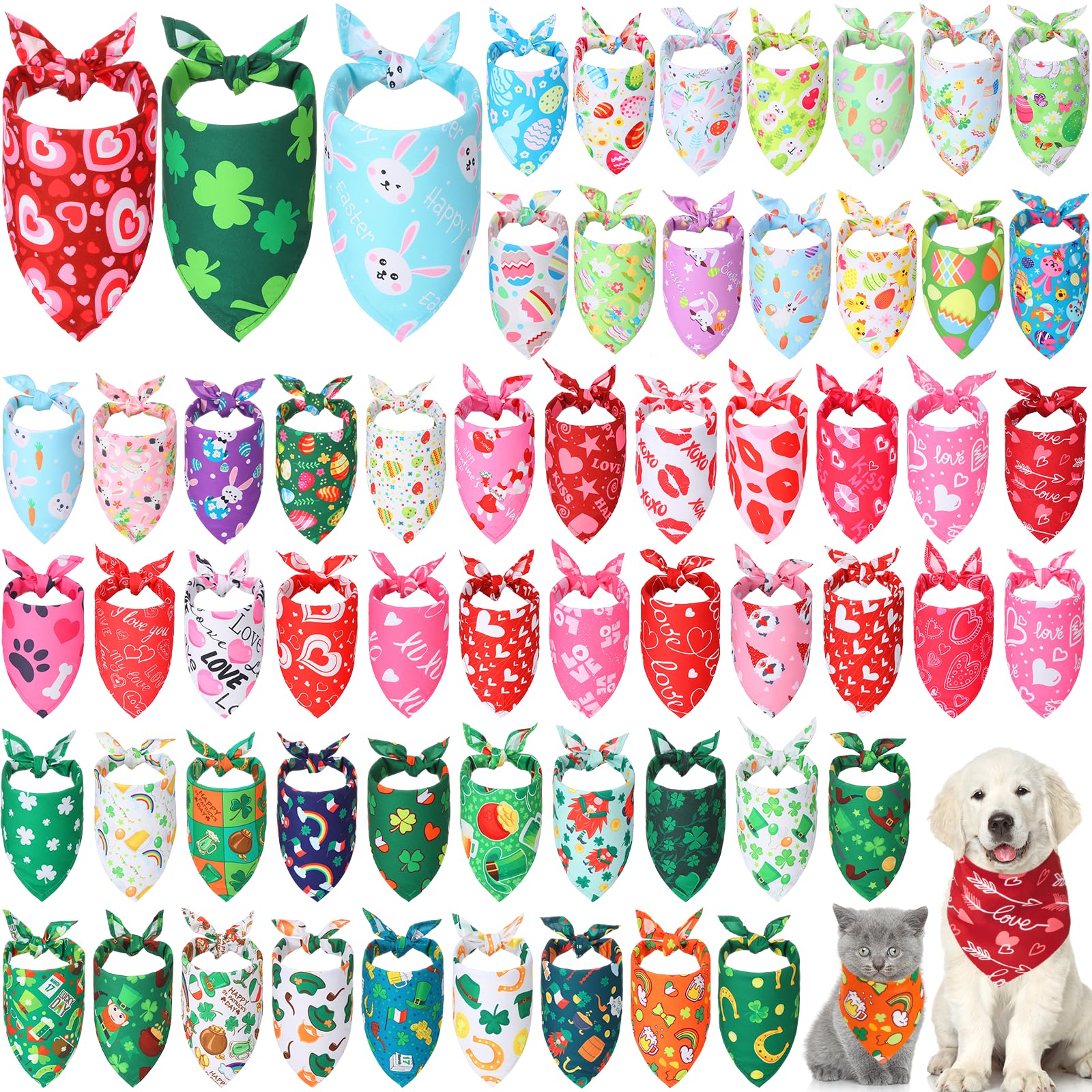 Bandanas Kigeli para perros con corazones, ideal para fiestas y sesiones de fotos.