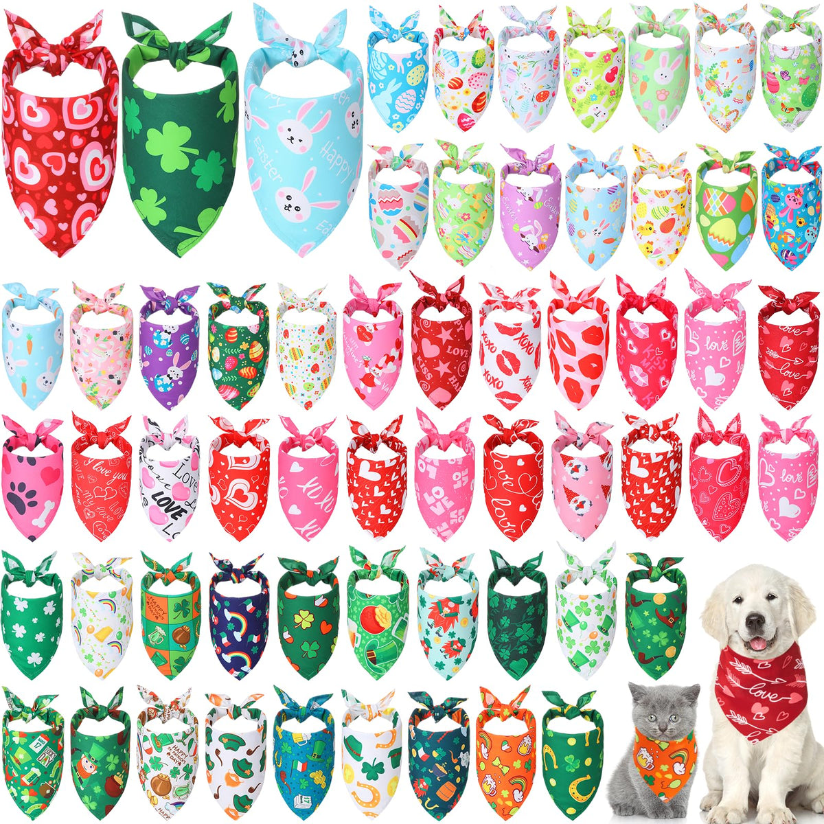 Bandanas Kigeli para perros con corazones, ideal para fiestas y sesiones de fotos.