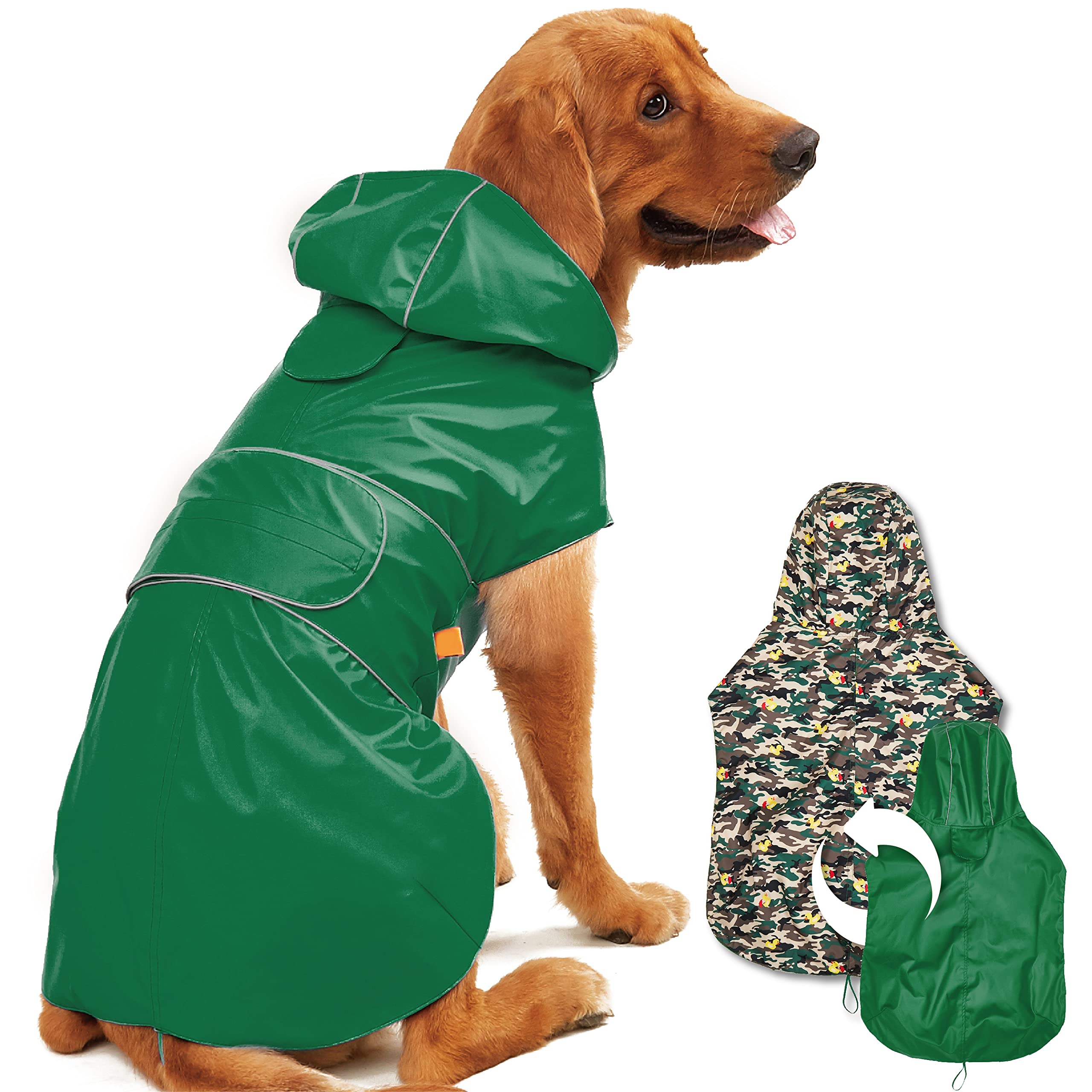 Kimee capa para perros lluvia reversible facilita cambiar estilo en segundos