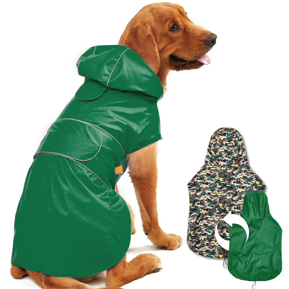 Kimee capa para perros lluvia reversible facilita cambiar estilo en segundos