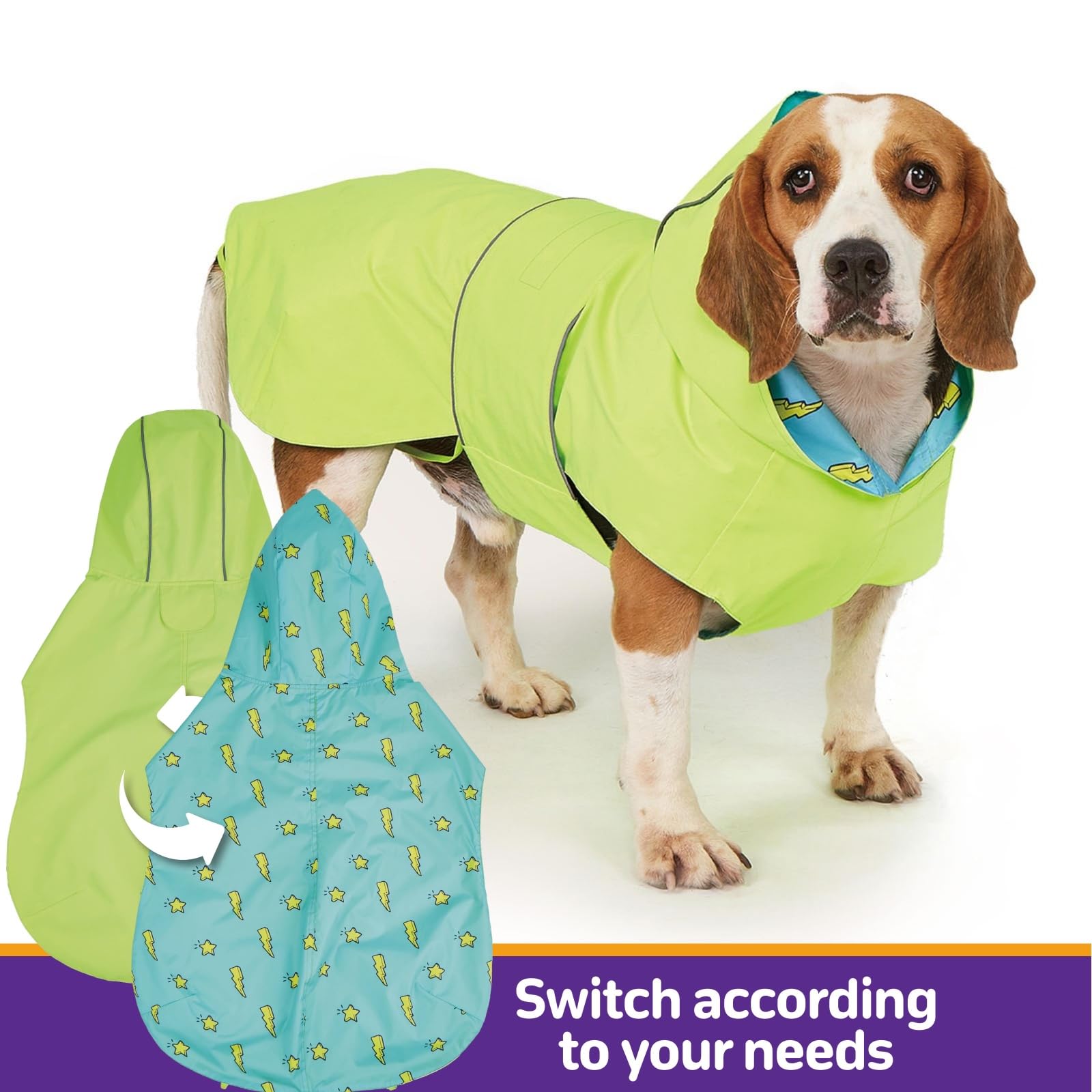 Kimee capucha integrada para protección adicional contra la lluvia.