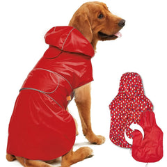 Kimee capa de lluvia reversible para perros, frente, estilo versátil para paseos.