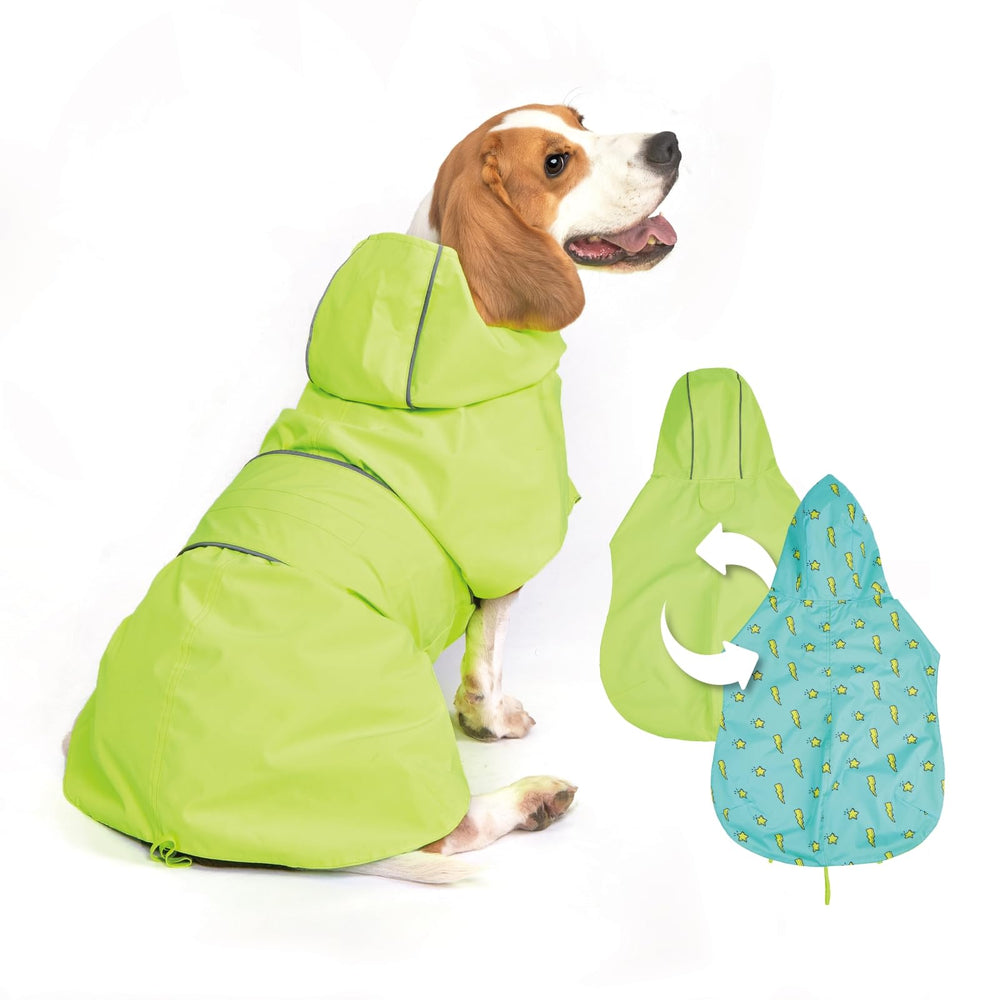 Kimee capa impermeable para perros, diseño reversible de doble cara para dos estilos.