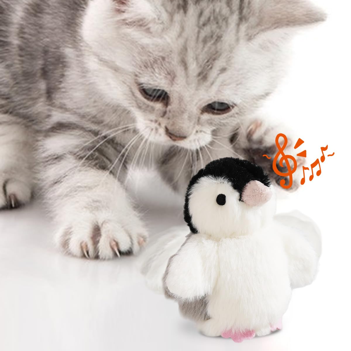 Kimee pingüino interactivo con alas en movimiento para gatos.