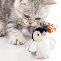 Kimee pingüino interactivo con alas en movimiento para gatos.
