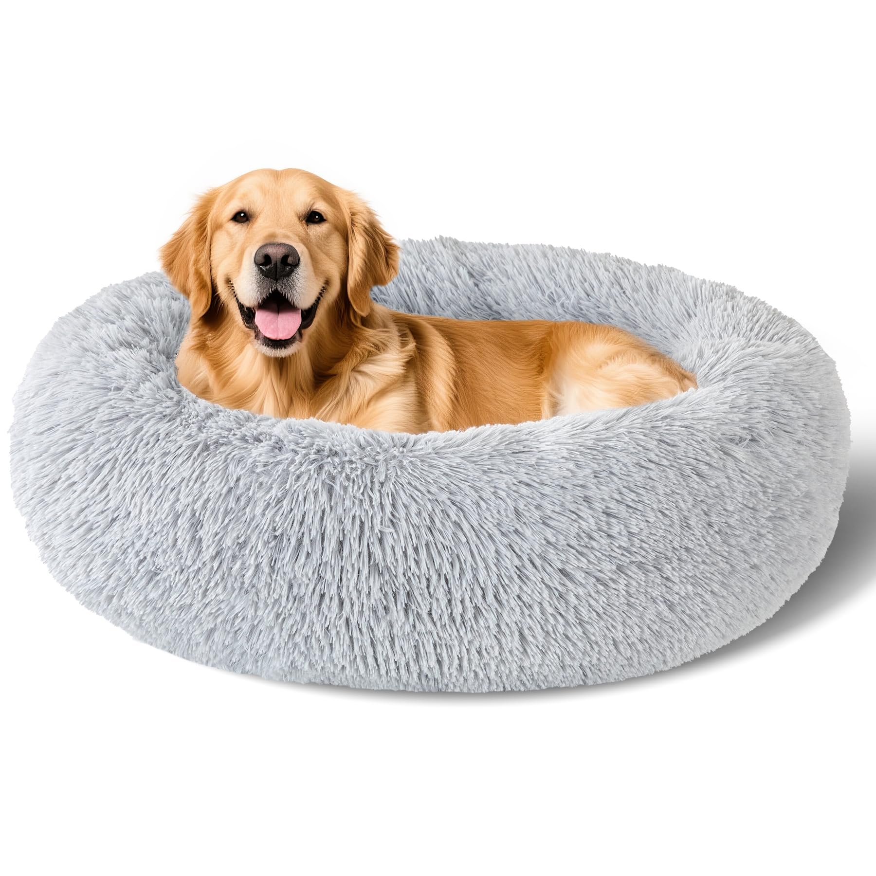 Cama Kimpets dona gris claro de 36 pulgadas para descanso cómodo.