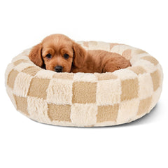 Cama Kimpets dona redonda lavable para perros, confort envolvente.