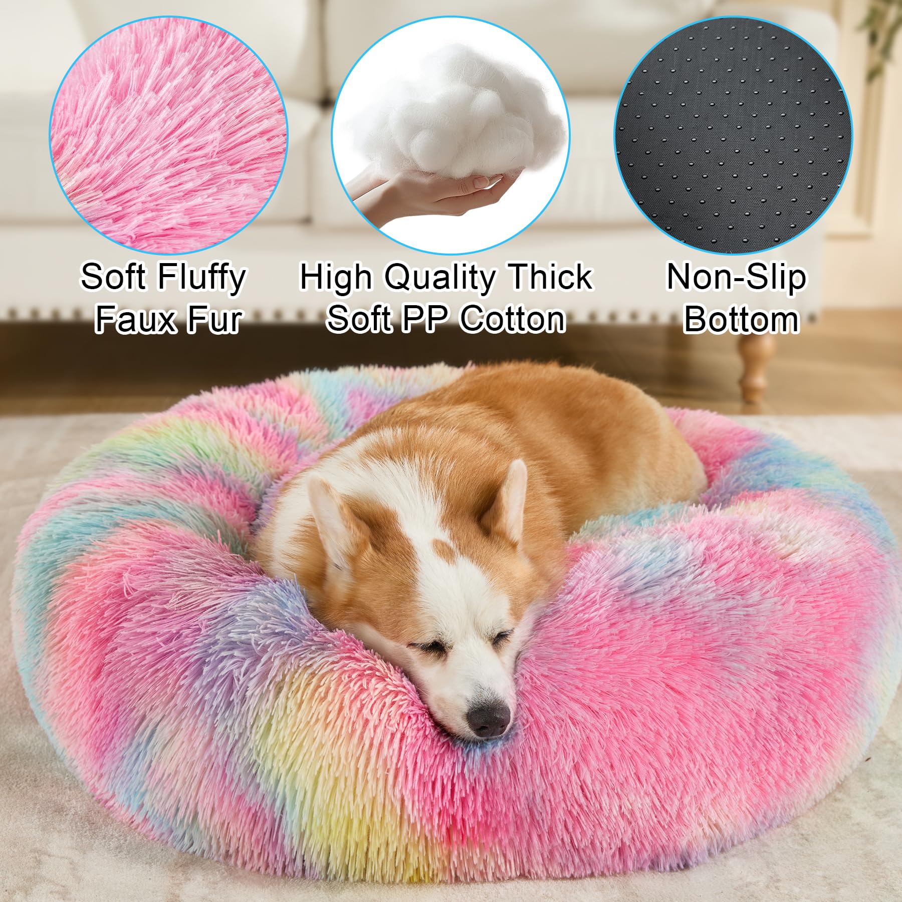 Cama Kimpets con pelo sintético suave para confort y calidez diaria.
