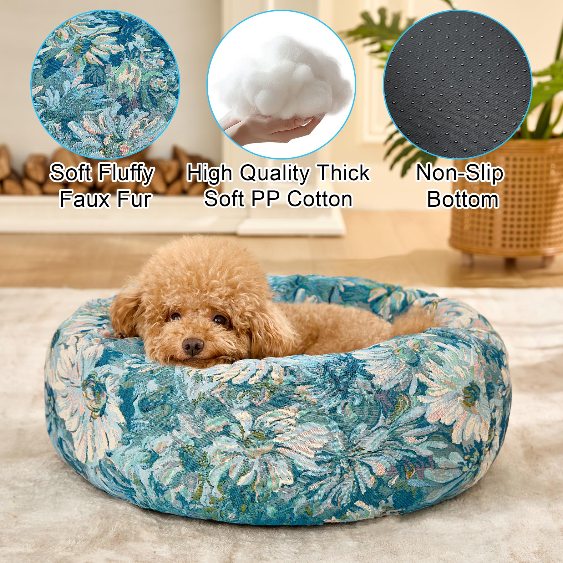 Pelaje sintético de Kimpets con textura suave para dormir relajado.