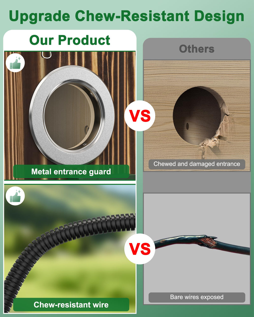KinetCam batería de 2800mAh para grabación nocturna estable.