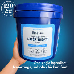 King Lou crujiente sabor pollo deshidratado para masticar.