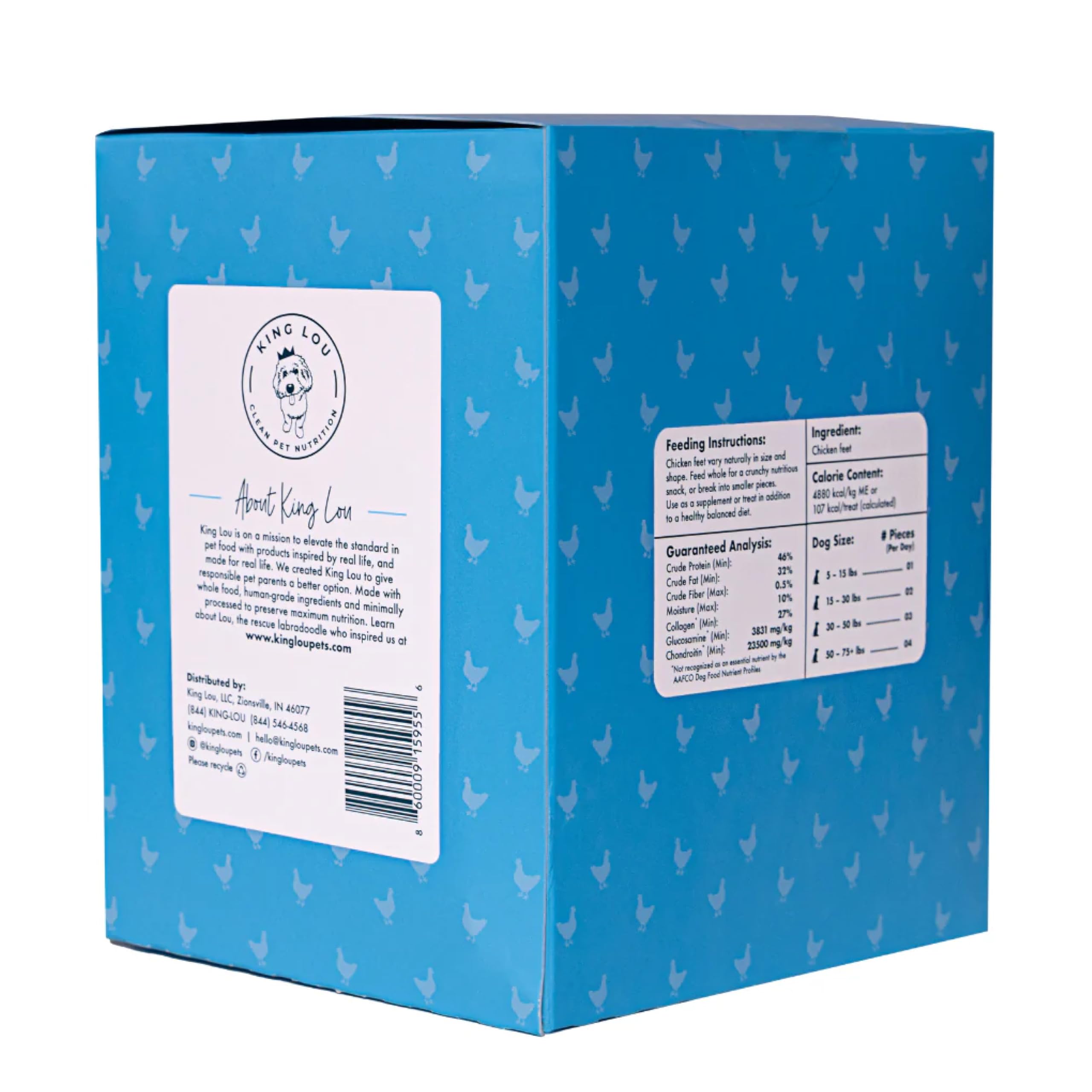 King Lou Pets: paquete de 40 patas de pollo, snack premium para entrenamiento.