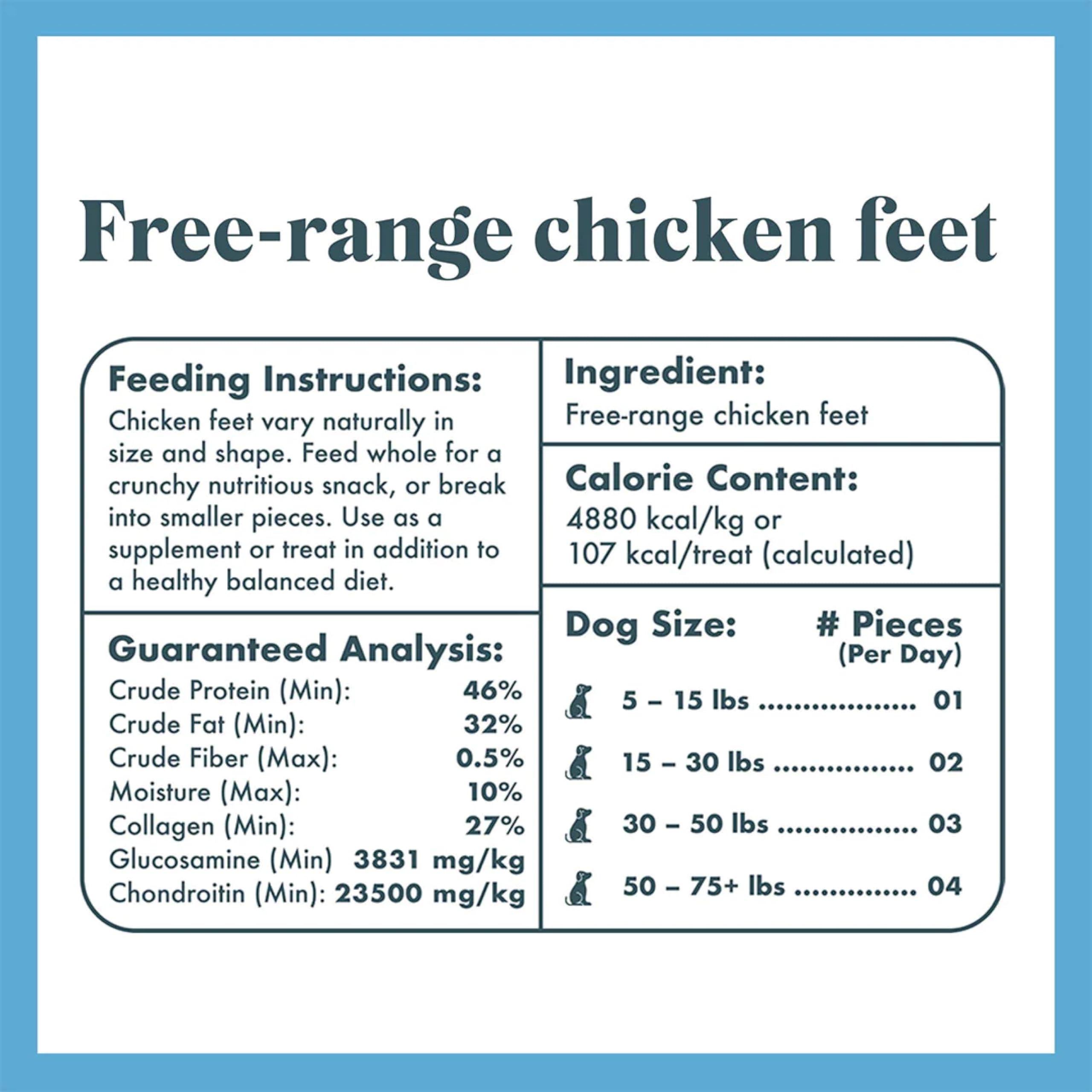 King Lou Pets: patas de pollo enteras para perros, premio sabroso y fácil de servir.