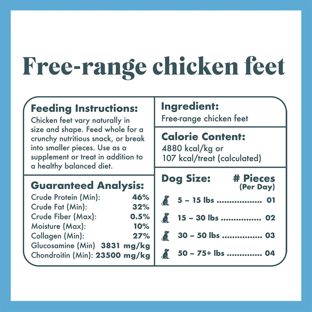 King Lou Pets: patas de pollo enteras para perros, premio sabroso y fácil de servir.