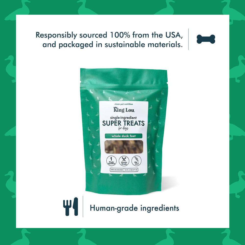 King Lou Pets snacks dentales para perros, textura crujiente.
