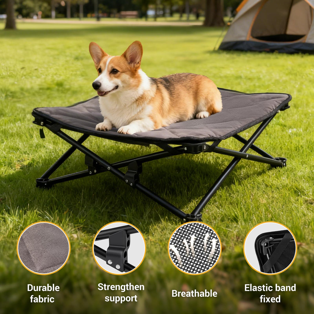 KingCamp cama para perros hasta 130 libras, diseño robusto para perros activos.