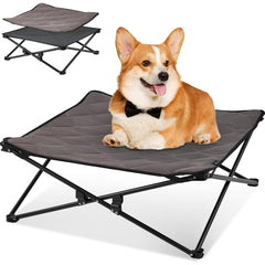 KingCamp cama elevada para perro mediano exterior: descanso cómodo y elevado en exteriores.