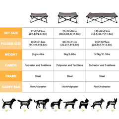KingCamp cama elevada para perro mediano interior con malla ventilada, mejora la circulación del aire.