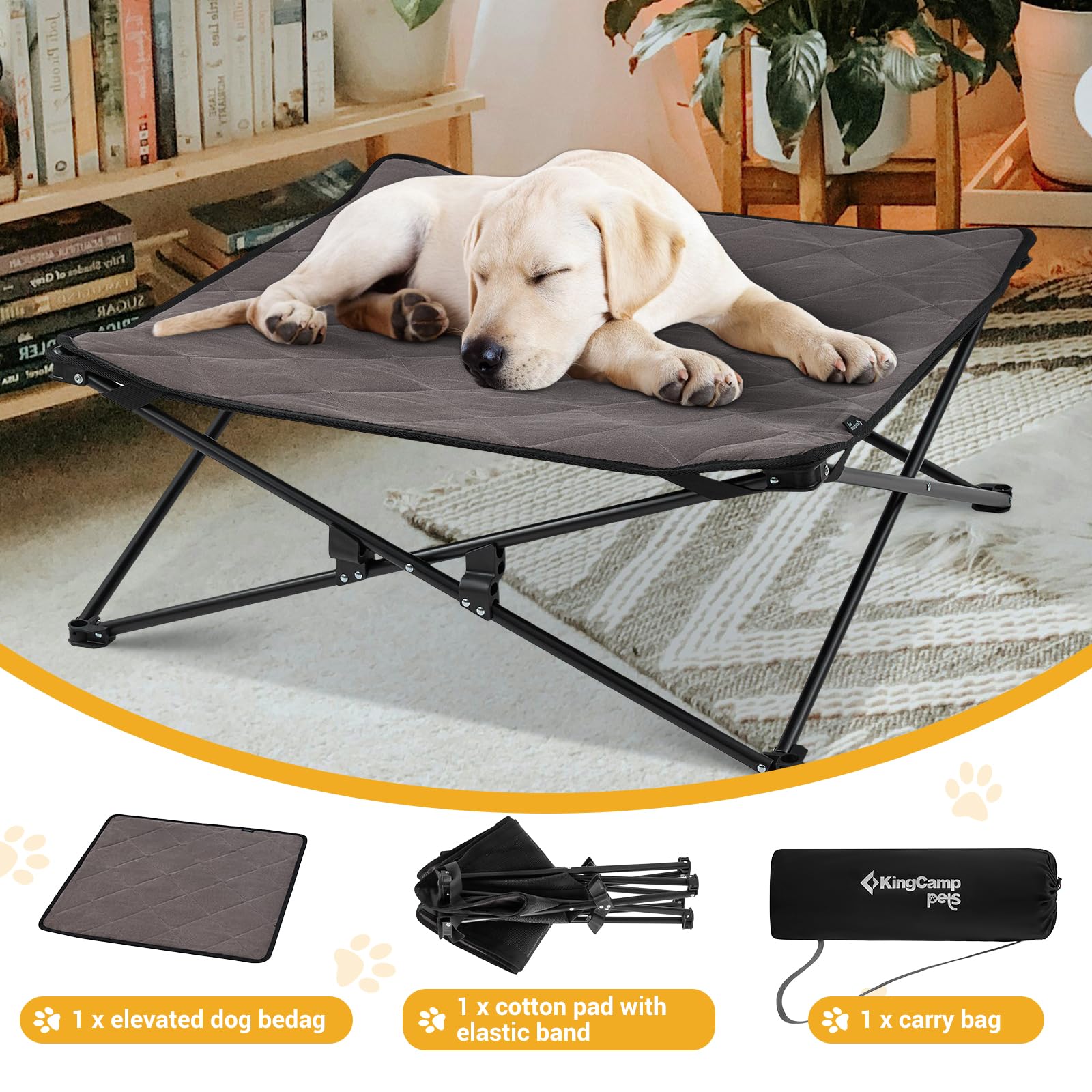KingCamp plegable rápido sin herramientas, ideal para camping y viaje.