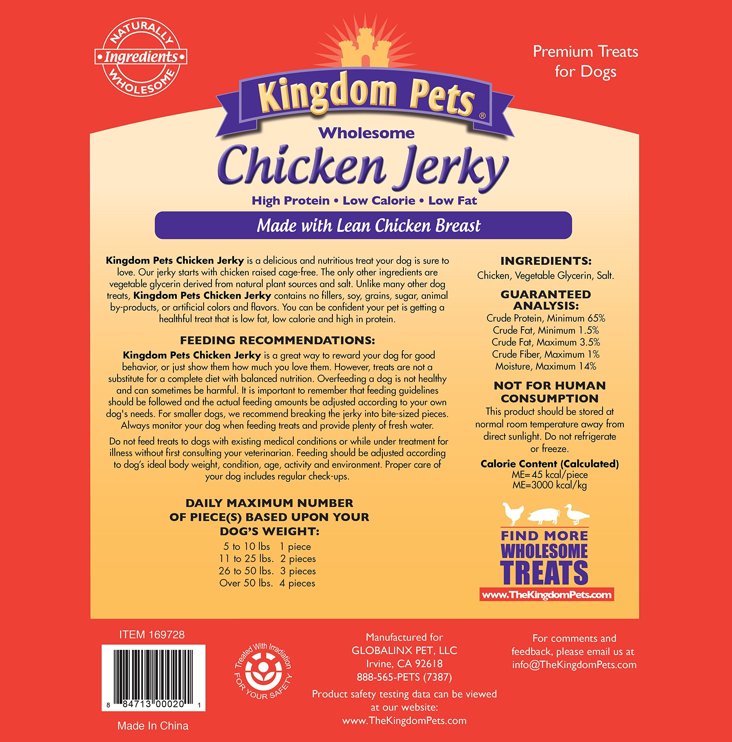 Kingdom Pets bolsa jerky 3 libras, práctico para entrenar y recompensar.