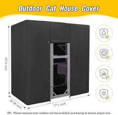 Kingling funda para caseta de gatos, vista lateral derecha, evita filtraciones.