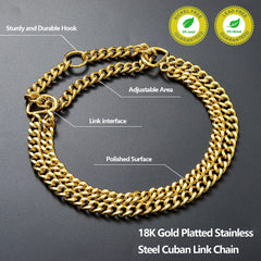 KINGOLDOGS collar-cadena oro 18k lateral: perfil elegante durante caminatas.