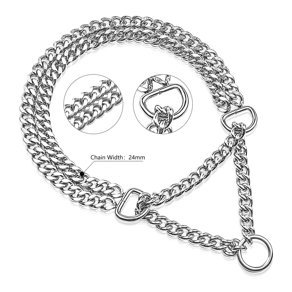 Kingoldogs collar plata para perros medianos ajuste seguro y cómodo