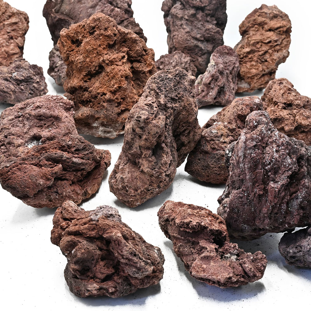 Piedras KINGRUI lava roja, diseño escénico para acuario plantado y paisajismo.