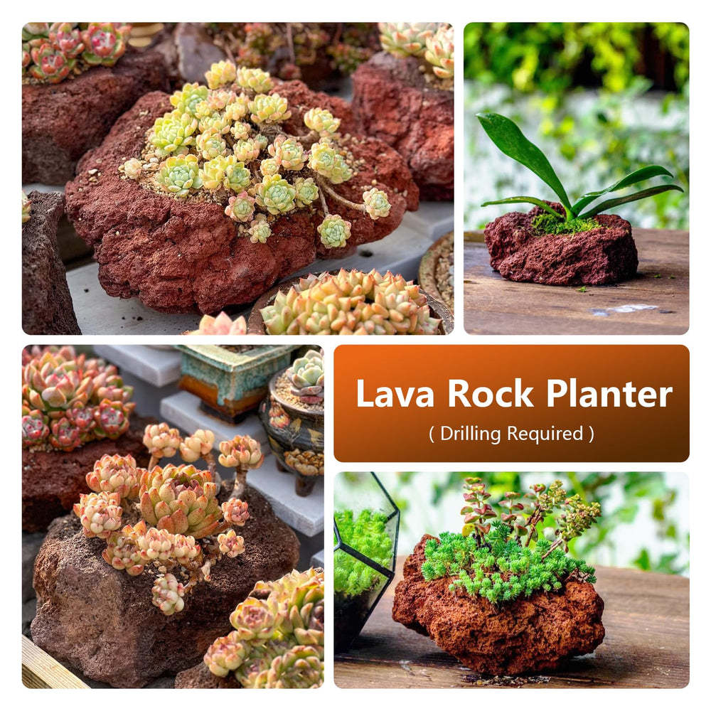 Piedras KINGRUI lava roja para jardinería y decoraciones exteriores duraderas.