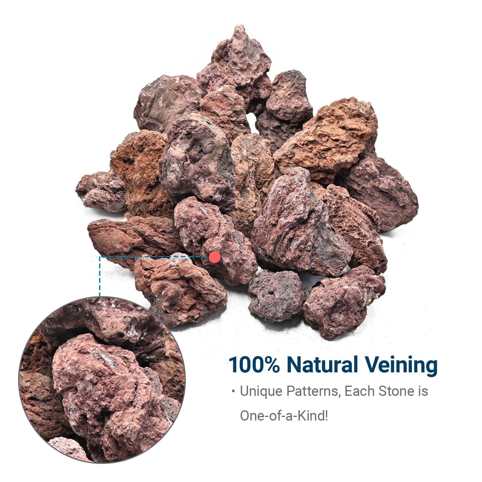 Piedras porosas KINGRUI lava roja mejoran la filtración biológica del acuario.