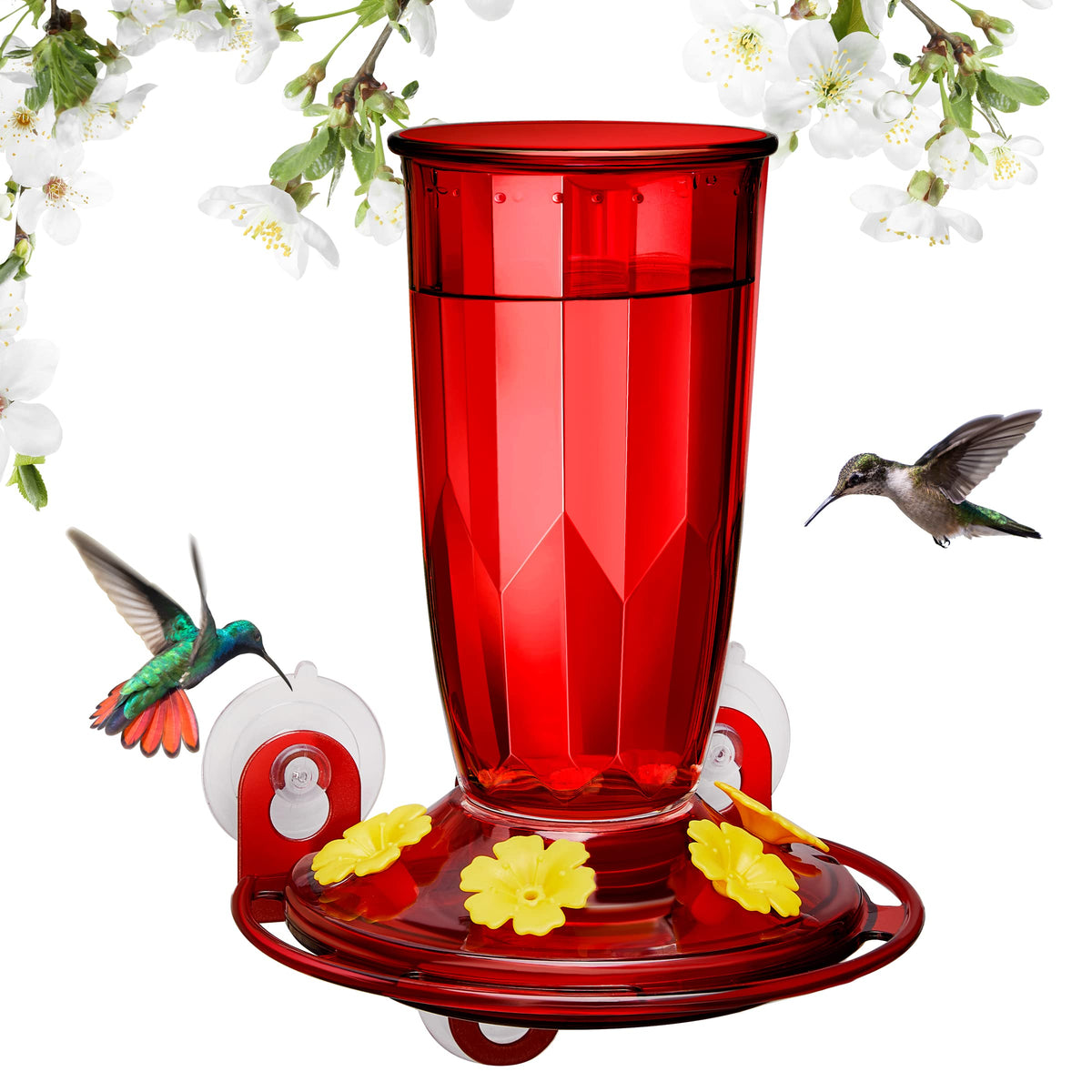 Kingsyard comedero colibrí para ventana con néctar de 14oz, fácil de observar desde casa