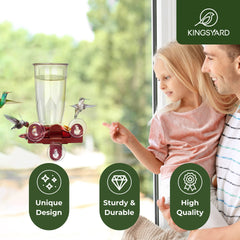 Kingsyard comedero para colibríes con 4 bocas y posadero circular.