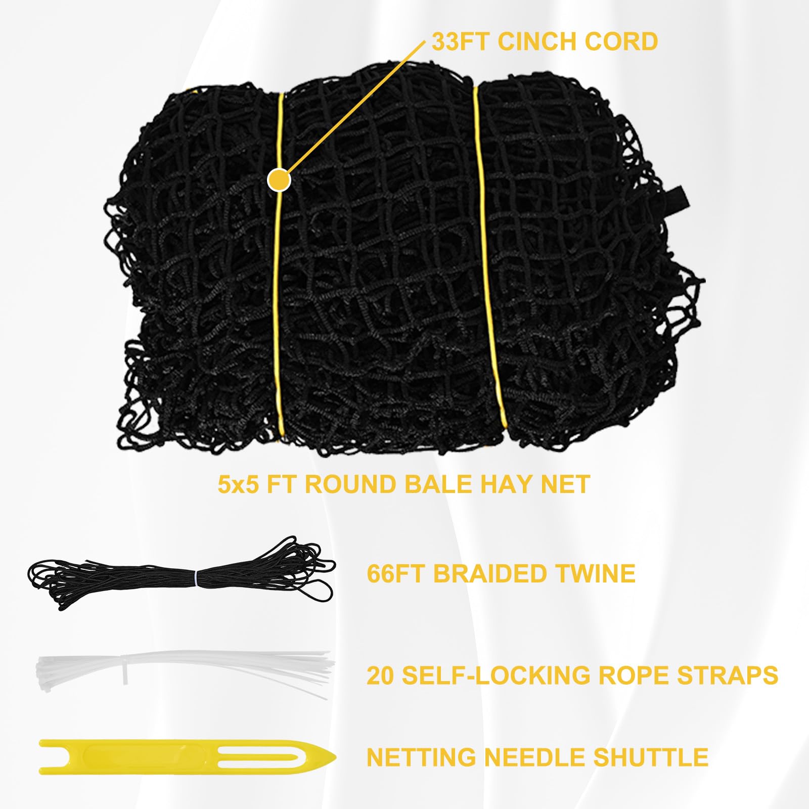 kingump hay-net desperdicio reducido: mantiene heno limpio y comestible.