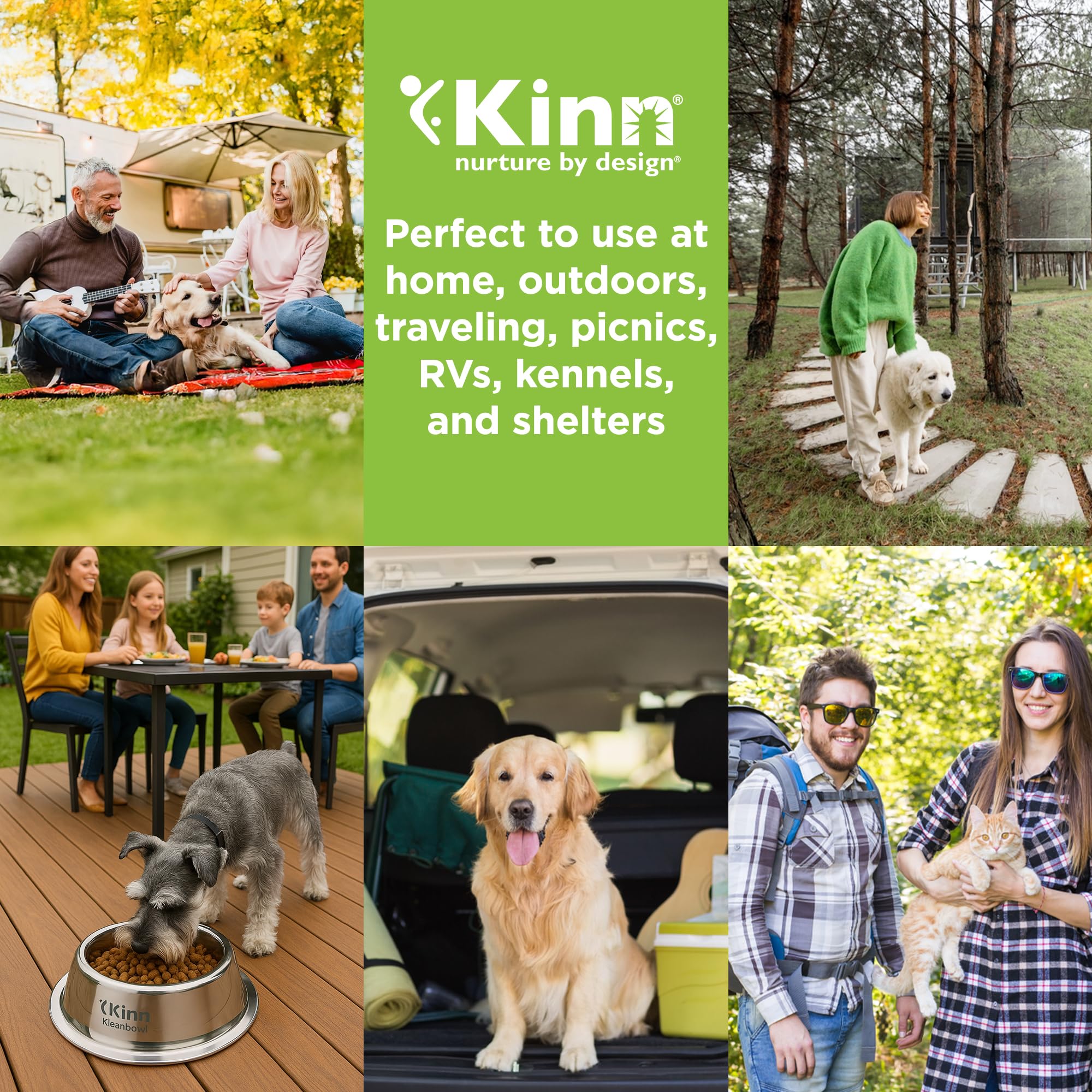 Kinn Kleanbowl sin lavado necesario, conveniente en campamentos y viajes.