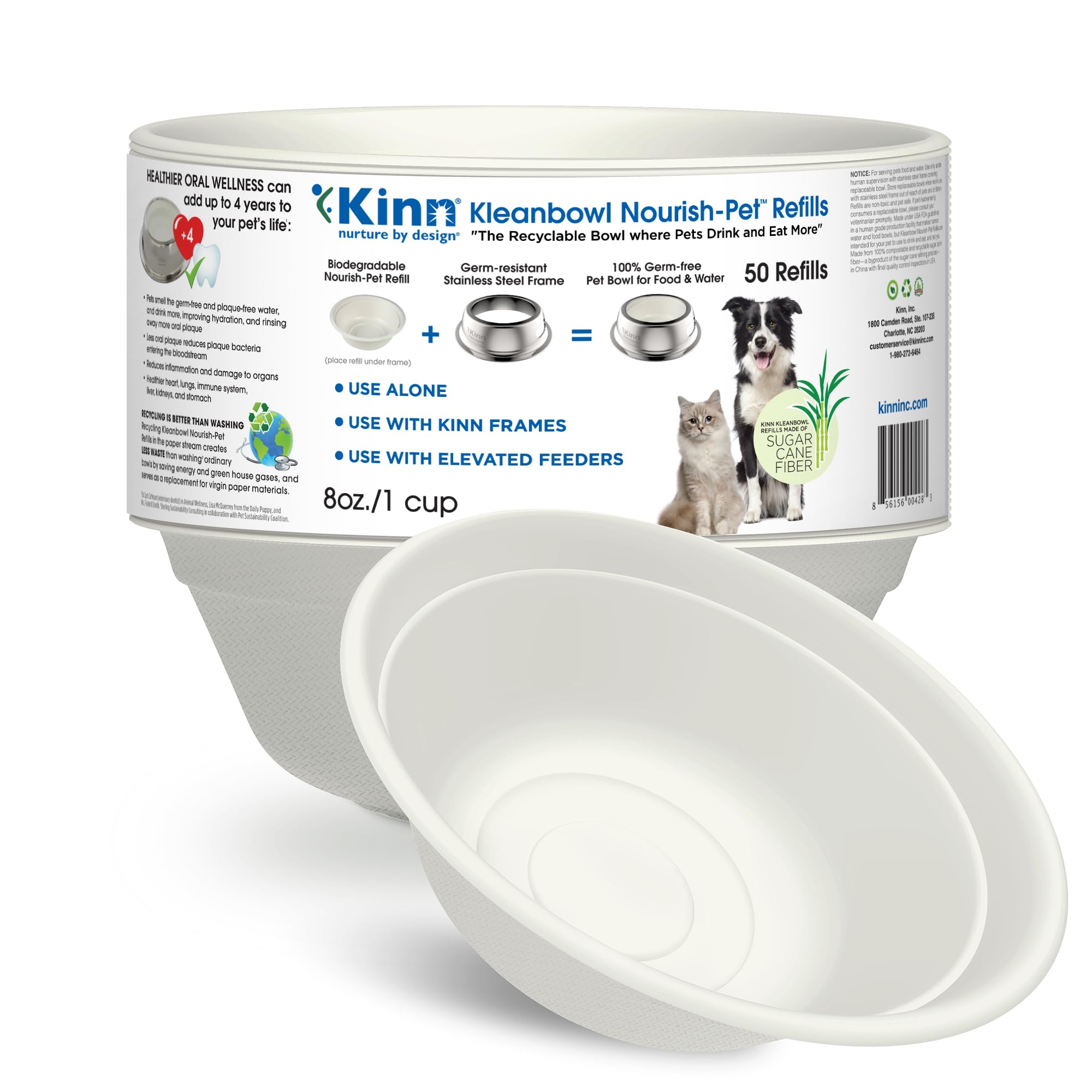 Kinn Kleanbowl tazón desechable para perro de 8 oz, ideal para viajes sin lavar.