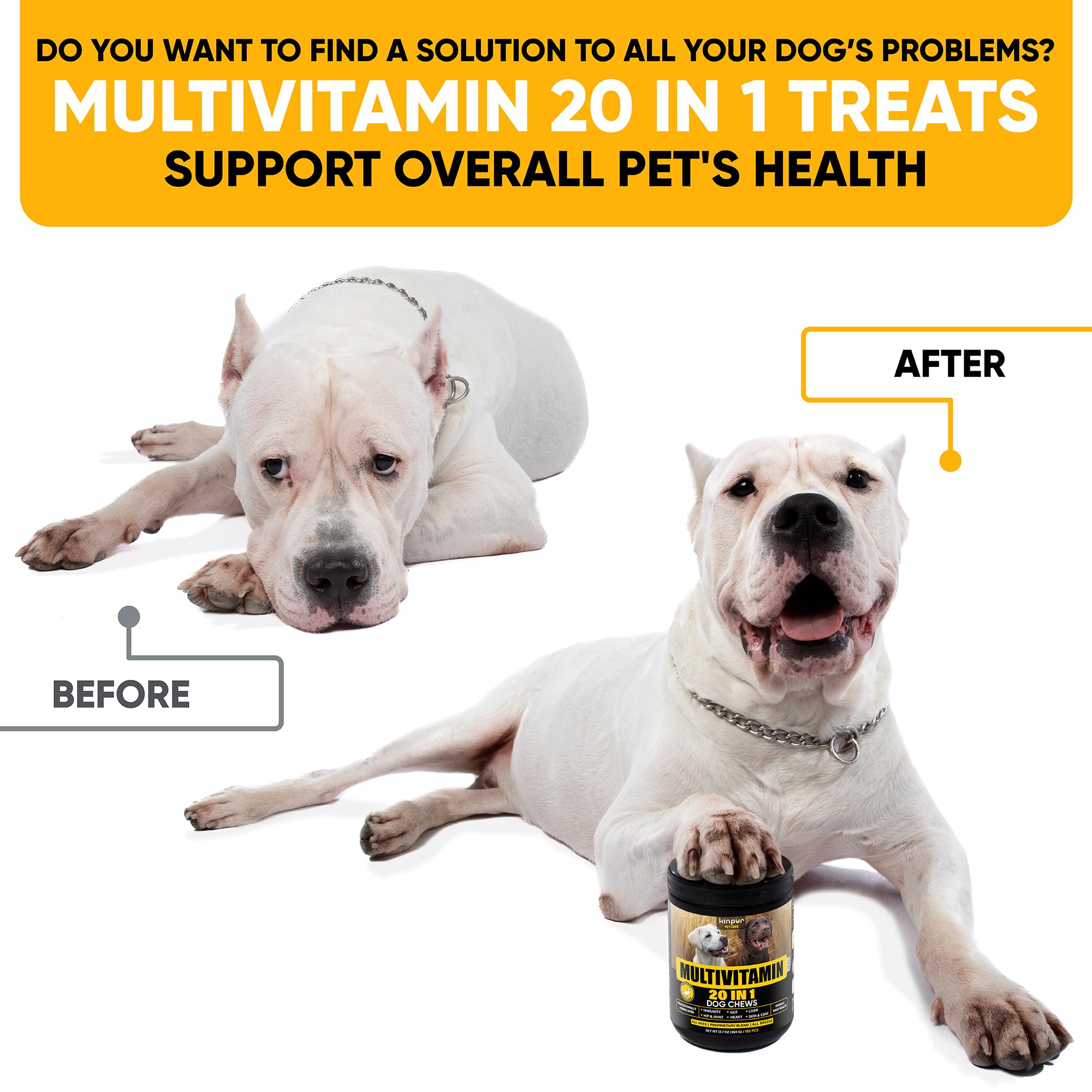 Kinpur Pet Care, masticables para perros con textura suave para premiar y apoyar la movilidad.