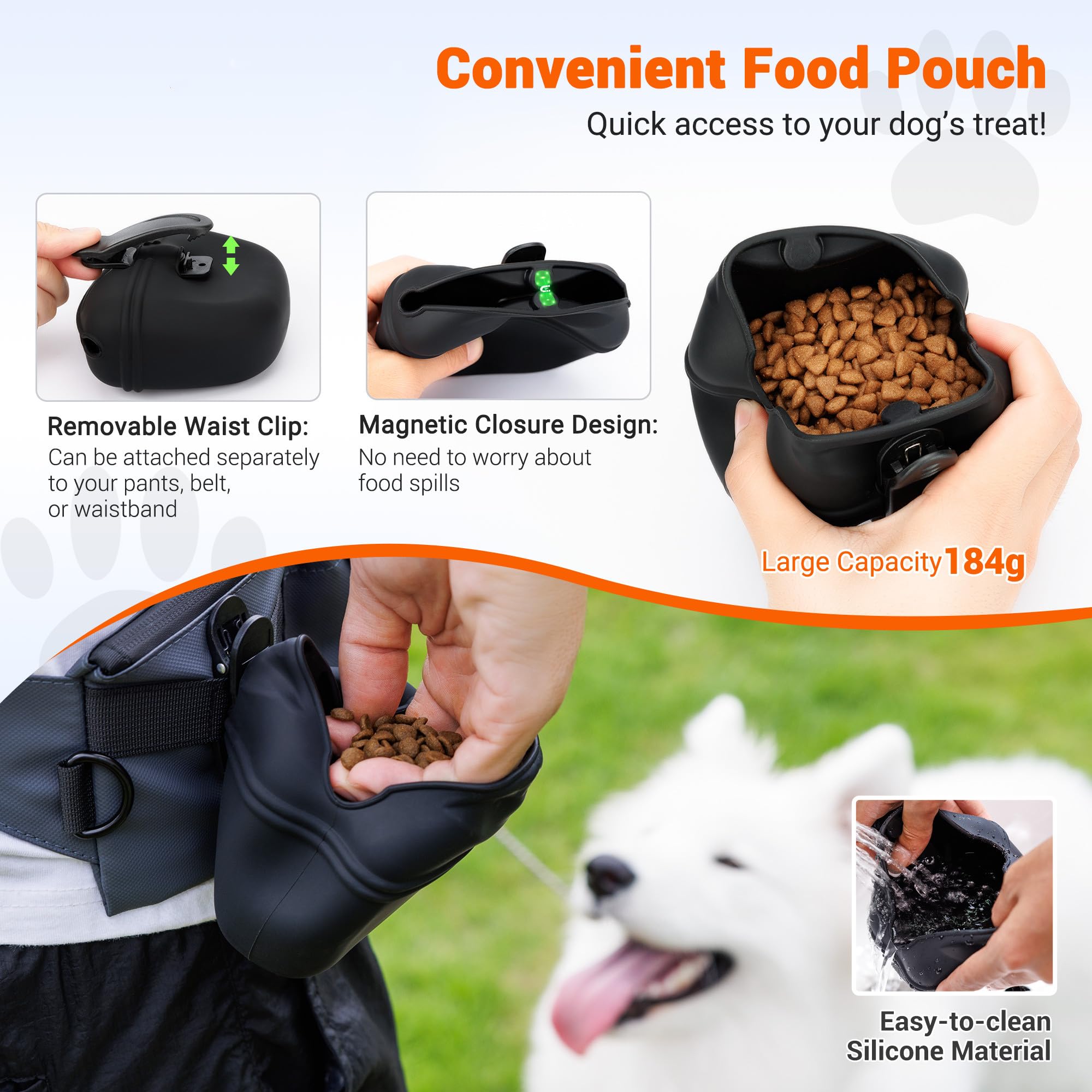 Kiorafoto bolsa de entrenamiento para perro, resistente al agua y suciedad.